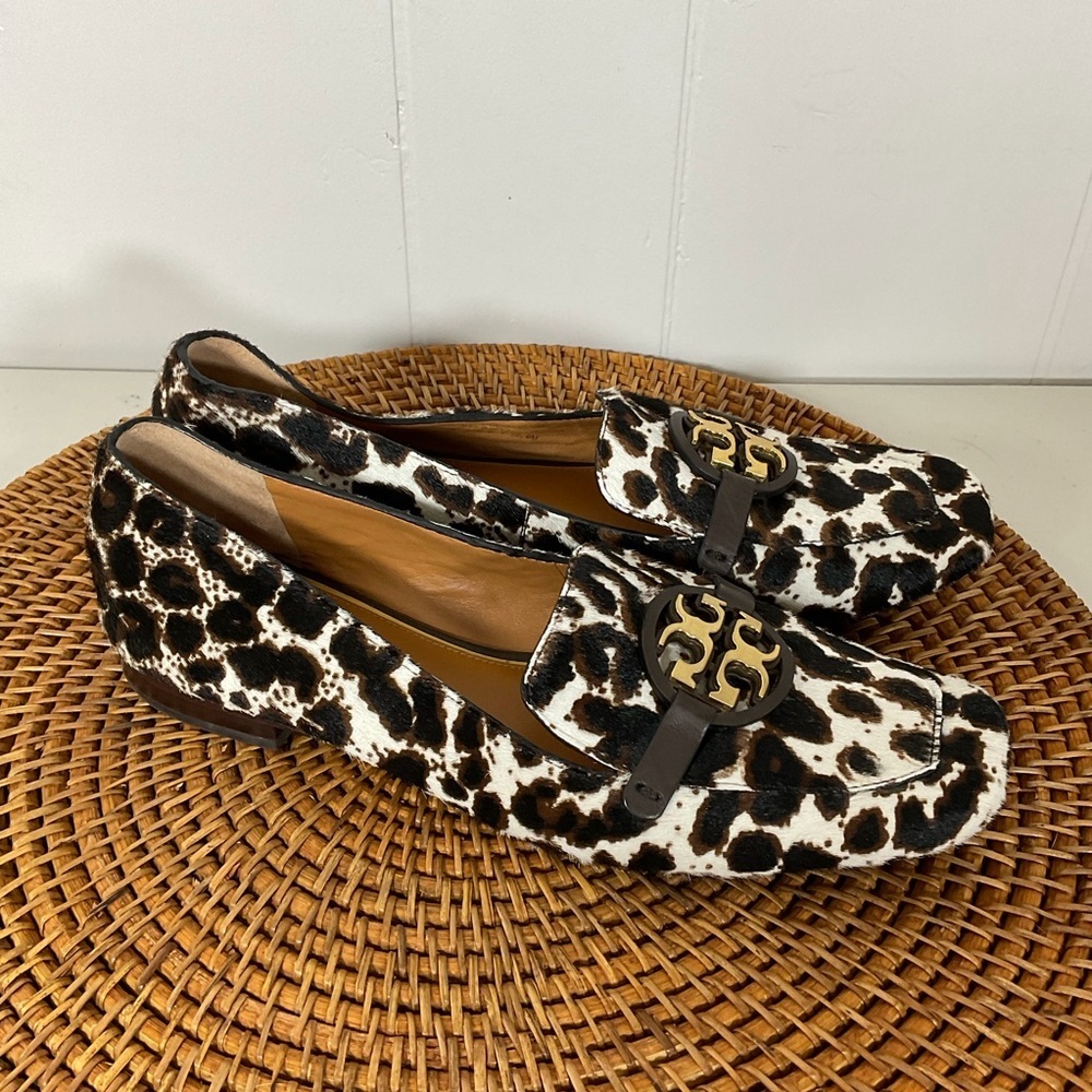 Tory Burch 'Metal Miller' Loafer Leopard Print Calf Hair Size 8M MSRP $348 - Picture 3 of 6